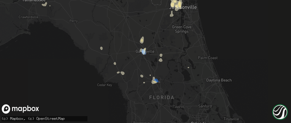 Hail map in Micanopy, FL on July 11, 2026