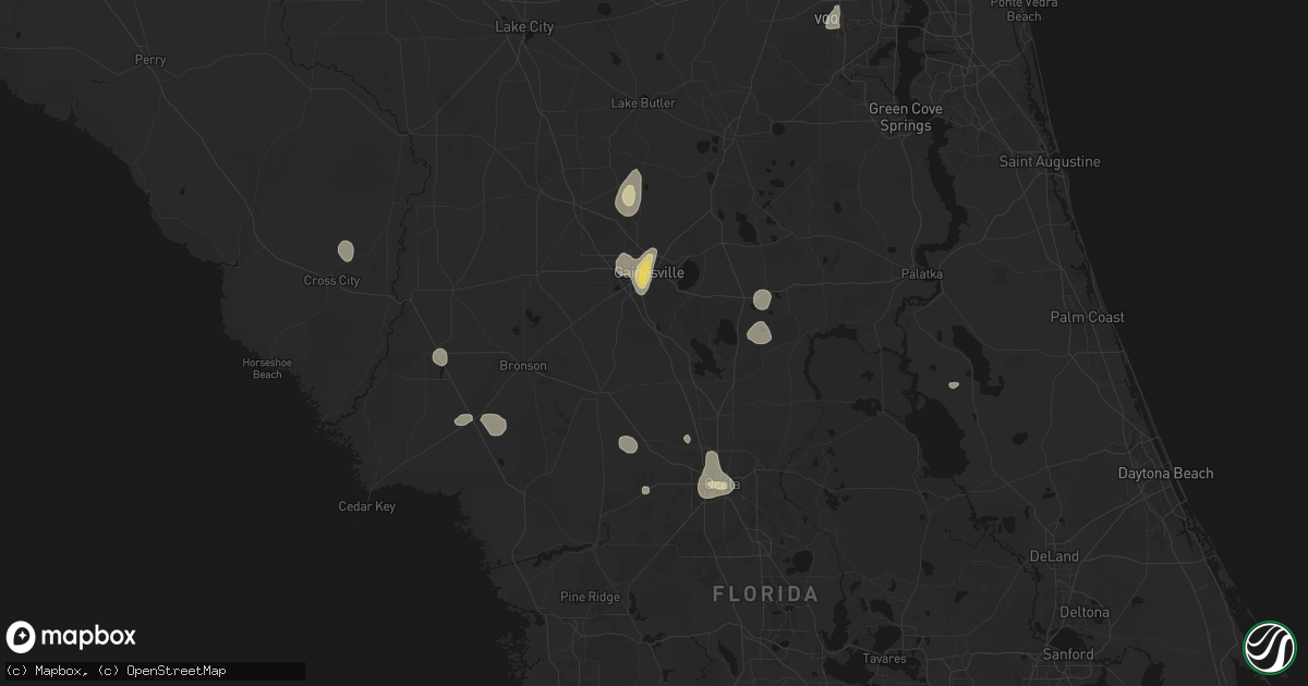 Hail map in Micanopy, FL on July 11, 2026