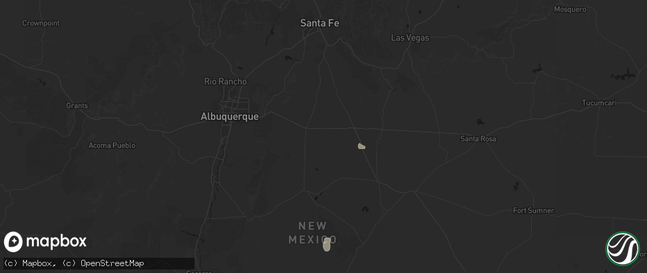 Hail map in Moriarty, NM on July 11, 2026