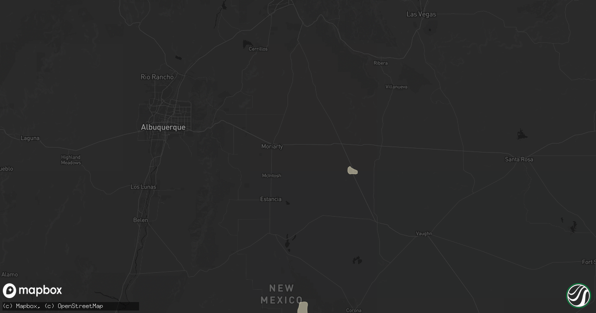 Hail map in Moriarty, NM on July 11, 2026