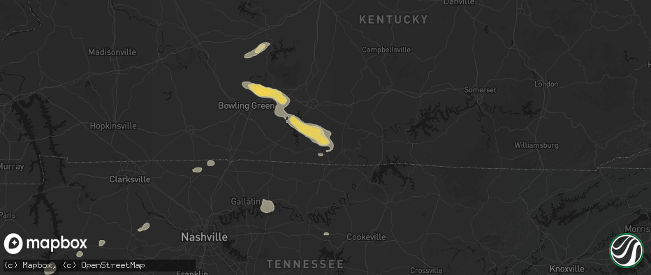 Hail map in Mount Hermon, KY on July 11, 2026