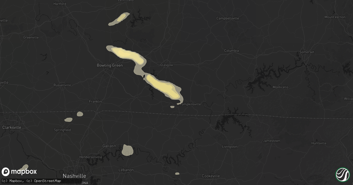 Hail map in Mount Hermon, KY on July 11, 2026