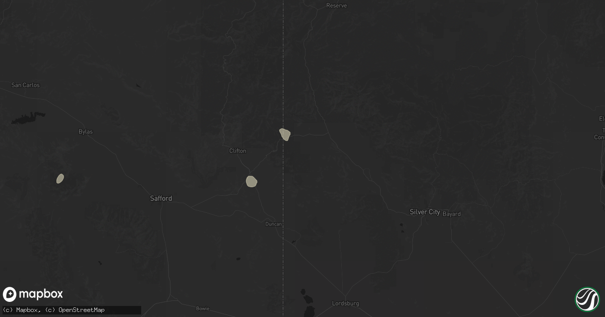 Hail map in Mule Creek, NM on July 11, 2026