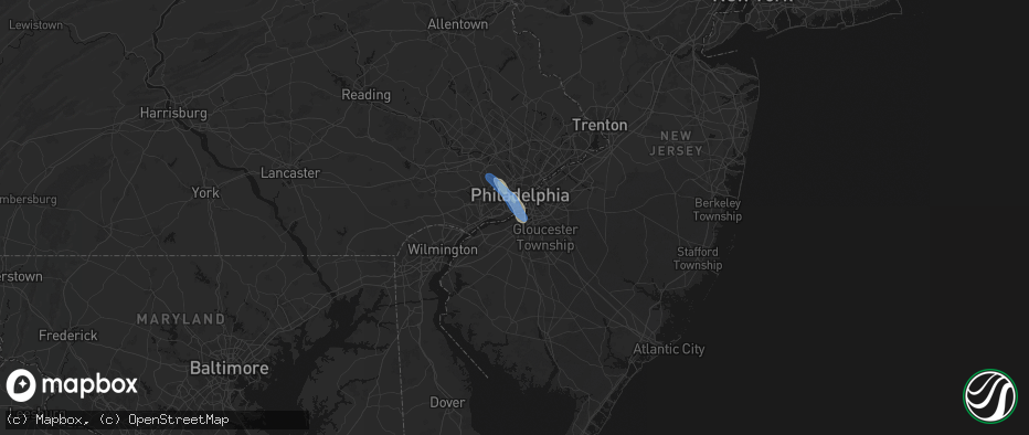 Hail map in National Park, NJ on July 11, 2026