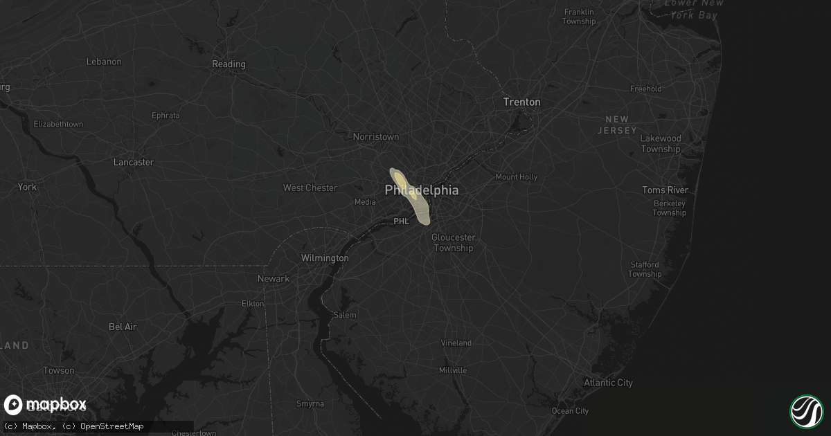 Hail map in National Park, NJ on July 11, 2026