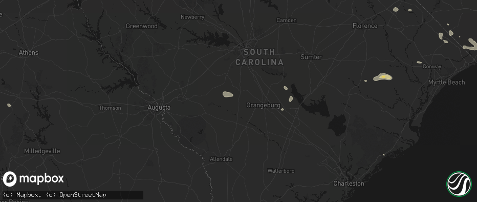 Hail map in Neeses, SC on July 11, 2026