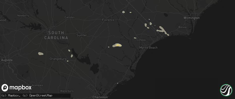 Hail map in Nesmith, SC on July 11, 2026