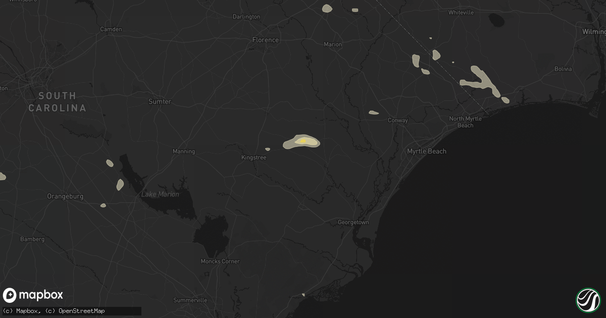 Hail map in Nesmith, SC on July 11, 2026