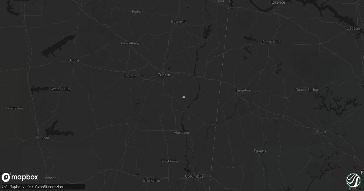 Hail map in Nettleton, MS on July 11, 2026