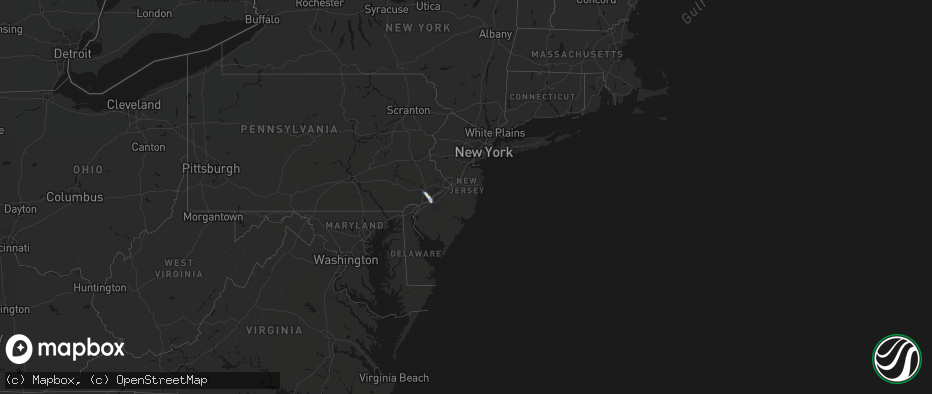 Hail map in New Jersey on July 11, 2026