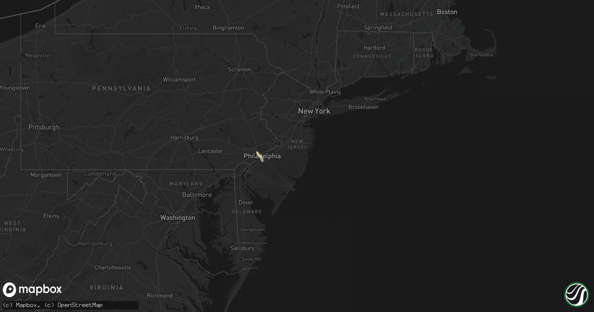 Hail map in New Jersey on July 11, 2026