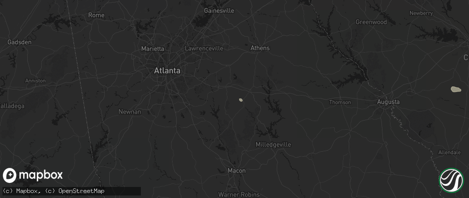 Hail map in Newborn, GA on July 11, 2026