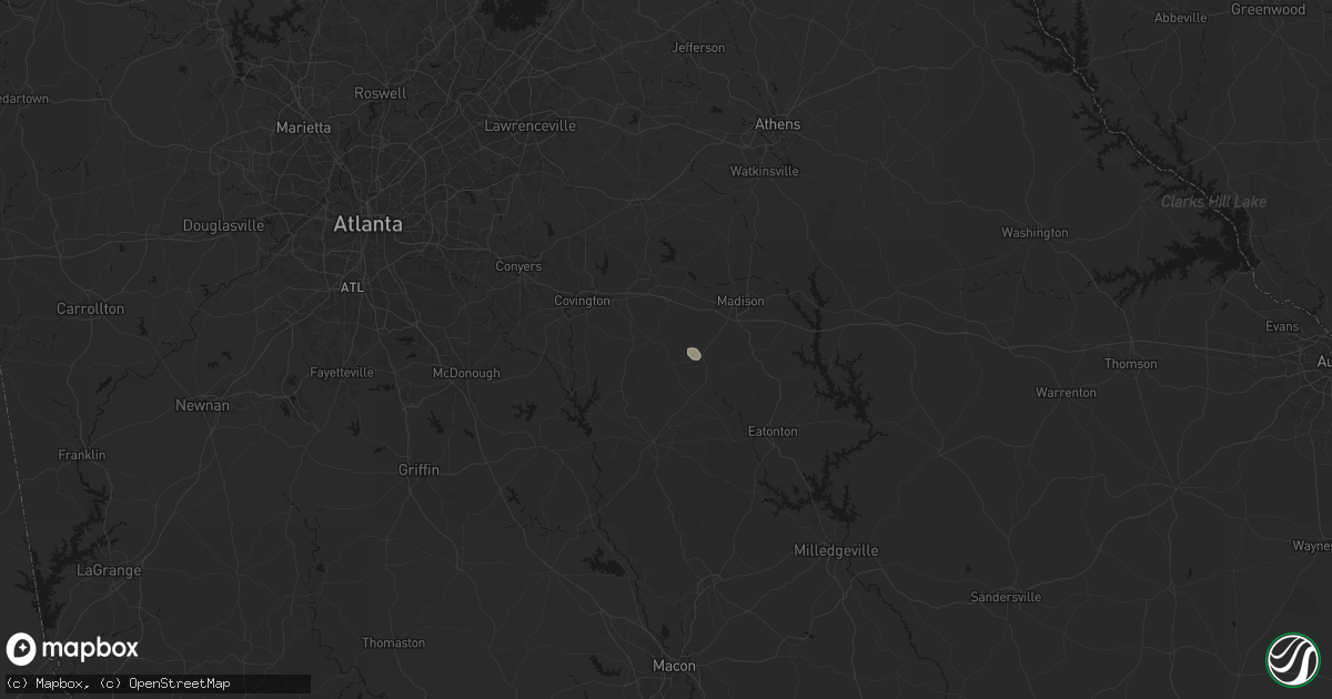 Hail map in Newborn, GA on July 11, 2026