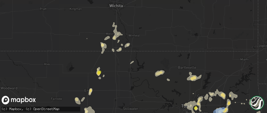 Hail map in Newkirk, OK on July 11, 2026