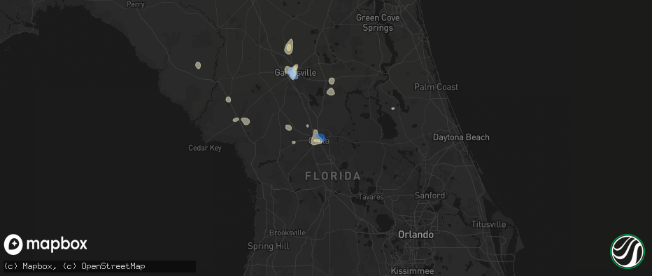 Hail map in Ocala, FL on July 11, 2026
