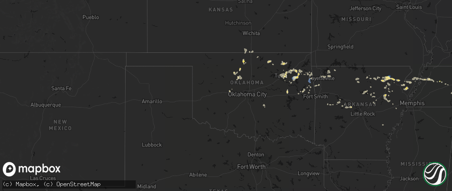Hail map in Oklahoma on July 11, 2026