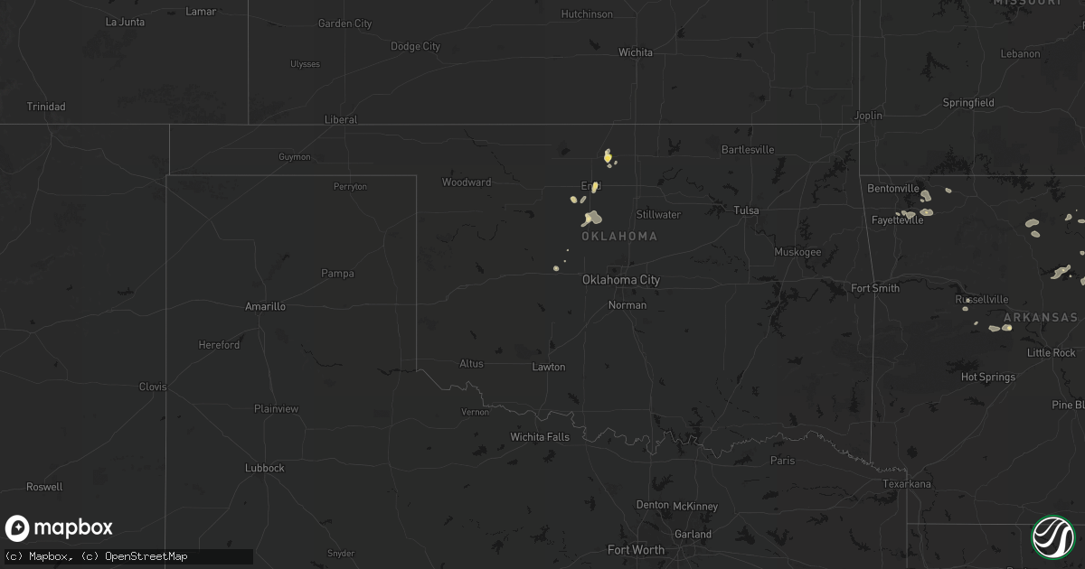 Hail map in Oklahoma on July 11, 2026