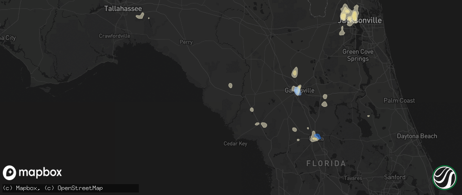 Hail map in Old Town, FL on July 11, 2026