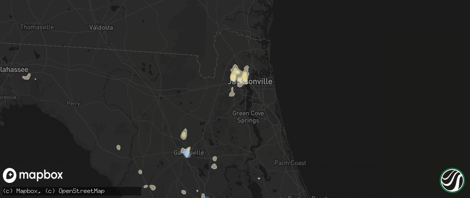 Hail map in Orange Park, FL on July 11, 2026