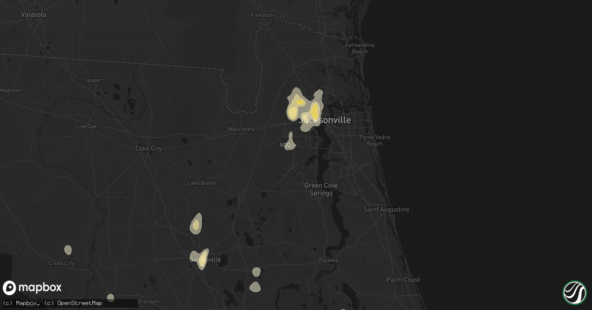 Hail map in Orange Park, FL on July 11, 2026