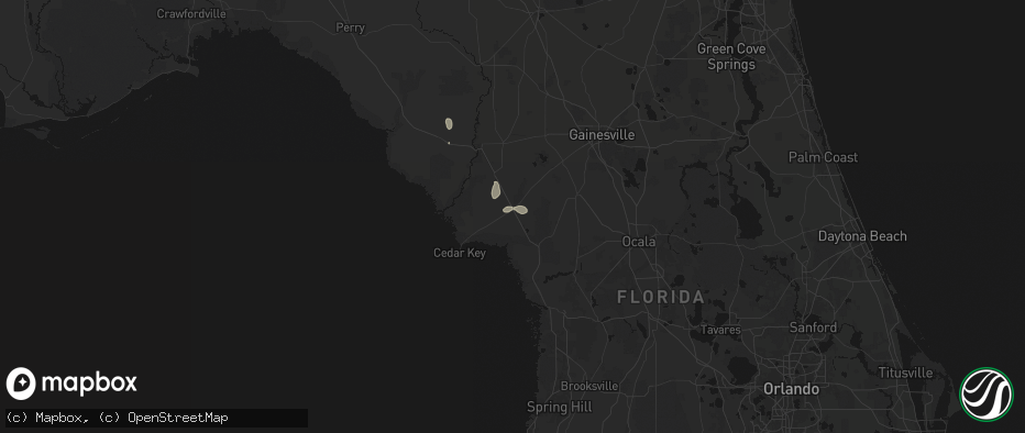 Hail map in Otter Creek, FL on July 11, 2026