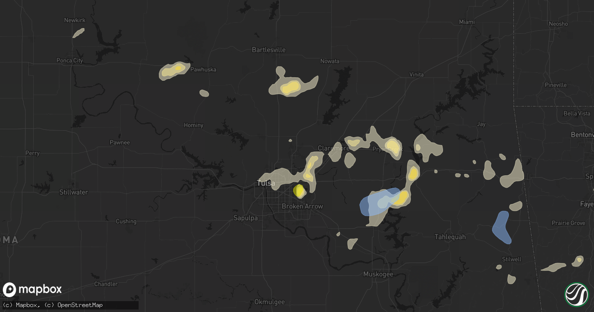 Hail map in Owasso, OK on July 11, 2026
