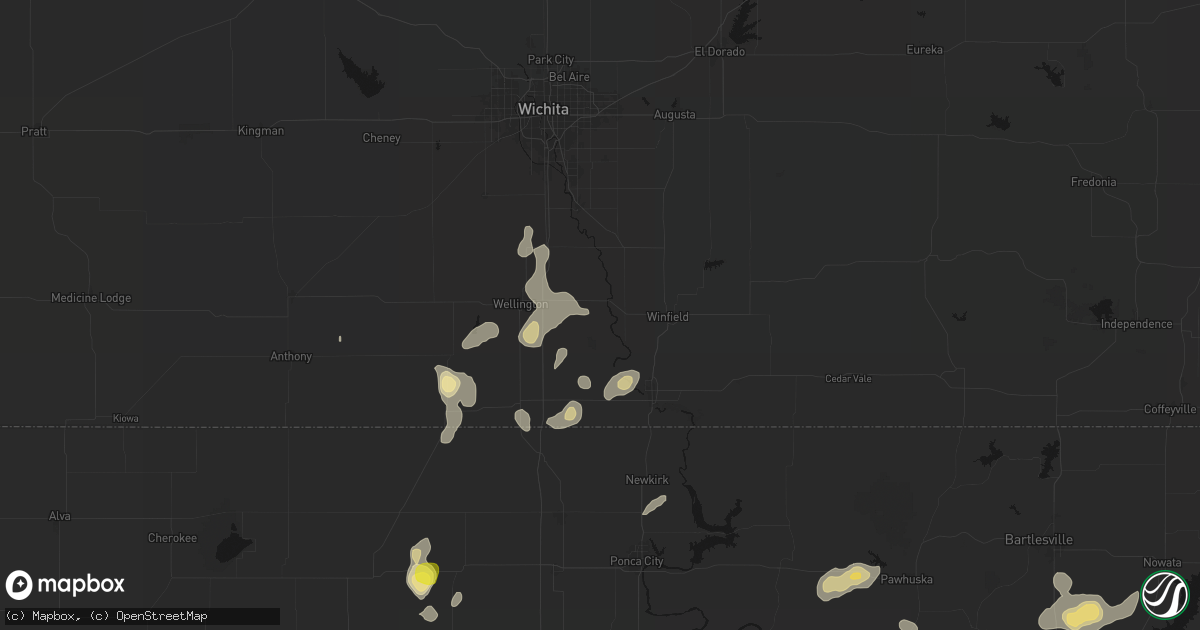 Hail map in Oxford, KS on July 11, 2026
