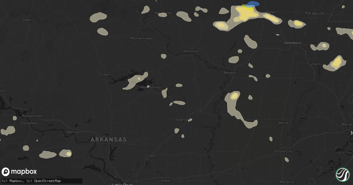 Hail map in Pangburn, AR on July 11, 2026
