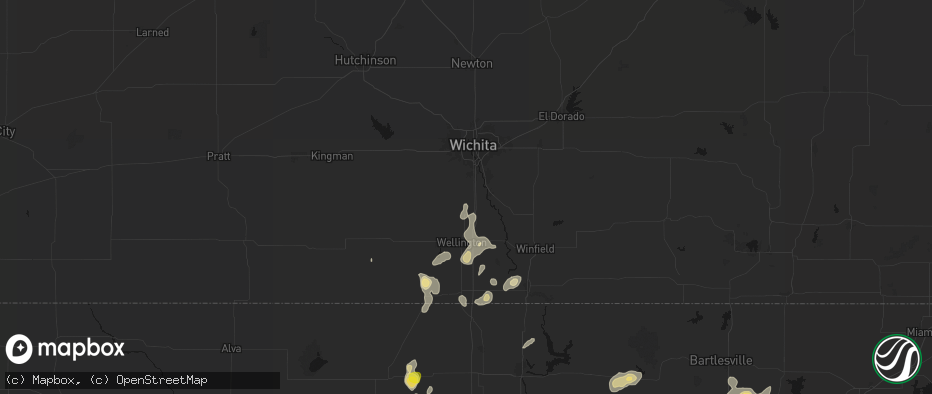 Hail map in Peck, KS on July 11, 2026