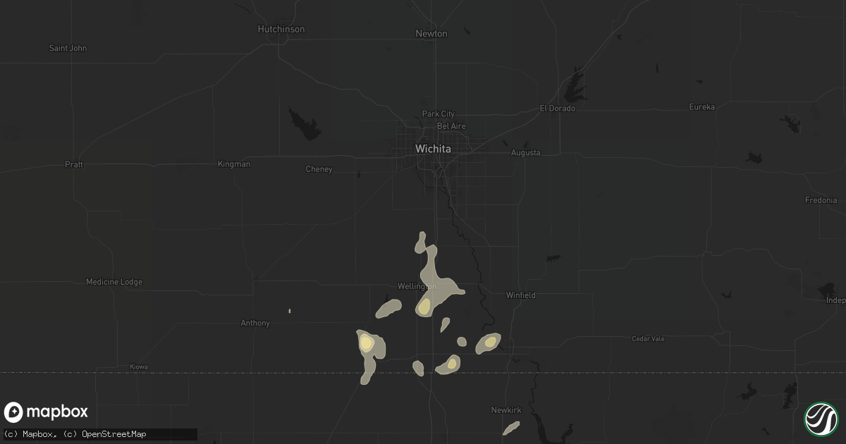 Hail map in Peck, KS on July 11, 2026