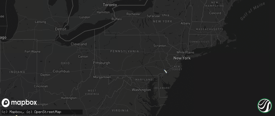 Hail map in Pennsylvania on July 11, 2026