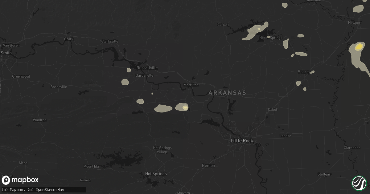 Hail map in Perry, AR on July 11, 2026