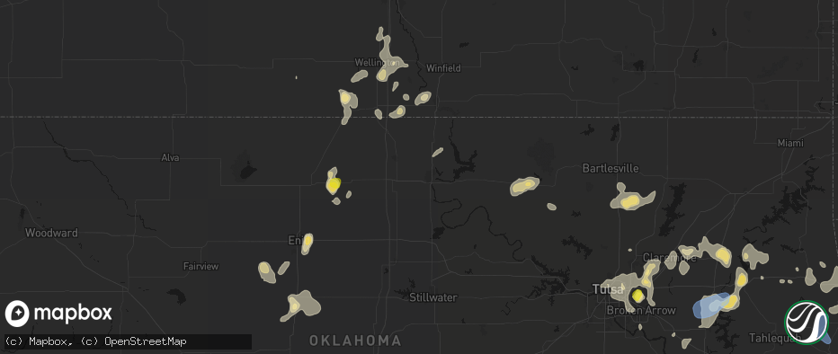 Hail map in Ponca City, OK on July 11, 2026