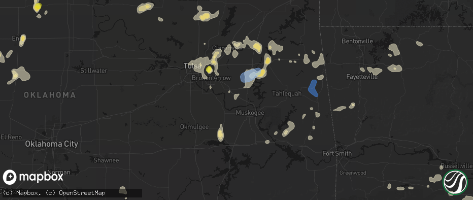 Hail map in Porter, OK on July 11, 2026
