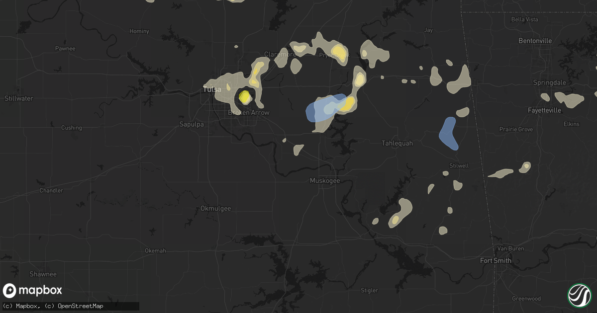 Hail map in Porter, OK on July 11, 2026