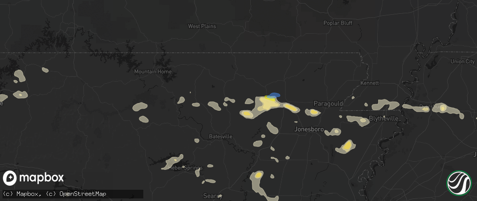 Hail map in Poughkeepsie, AR on July 11, 2026