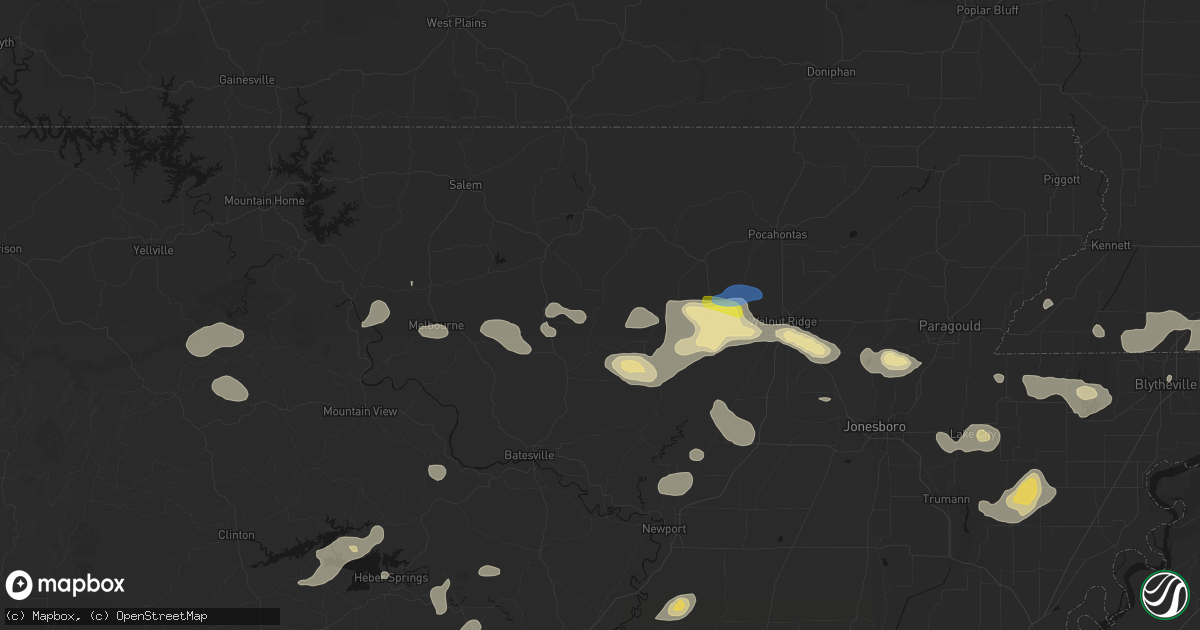 Hail map in Poughkeepsie, AR on July 11, 2026