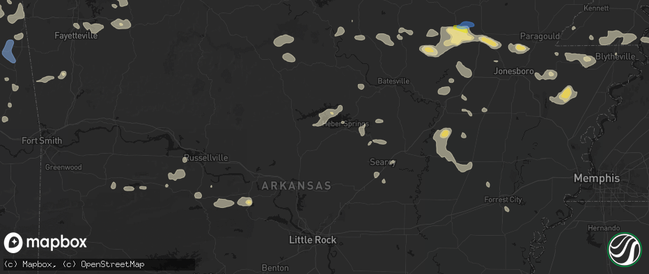 Hail map in Quitman, AR on July 11, 2026