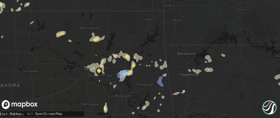 Hail map in Salina, OK on July 11, 2026