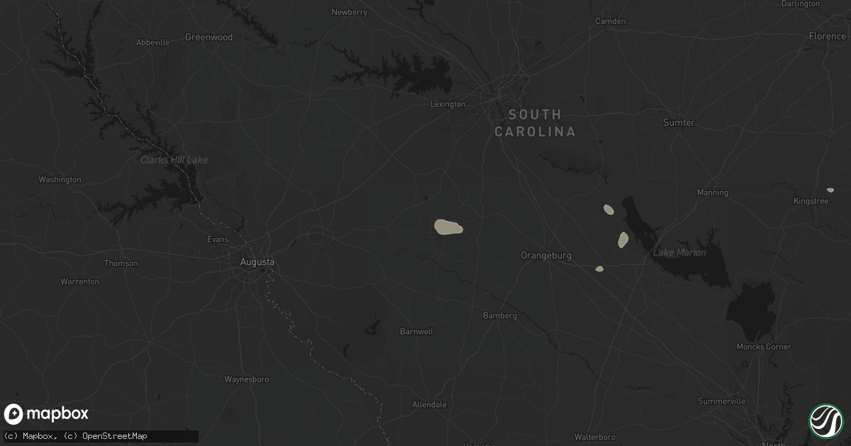 Hail map in Salley, SC on July 11, 2026