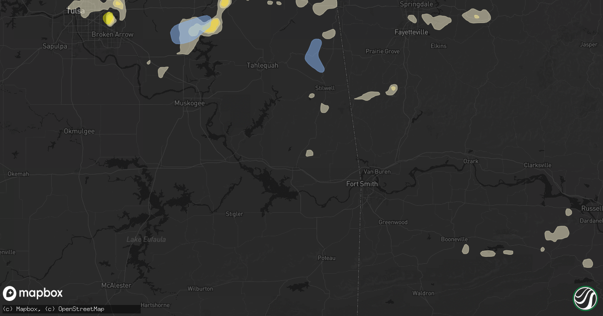 Hail map in Sallisaw, OK on July 11, 2026