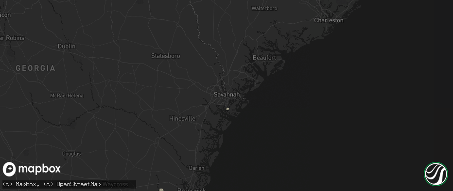 Hail map in Savannah, GA on July 11, 2026