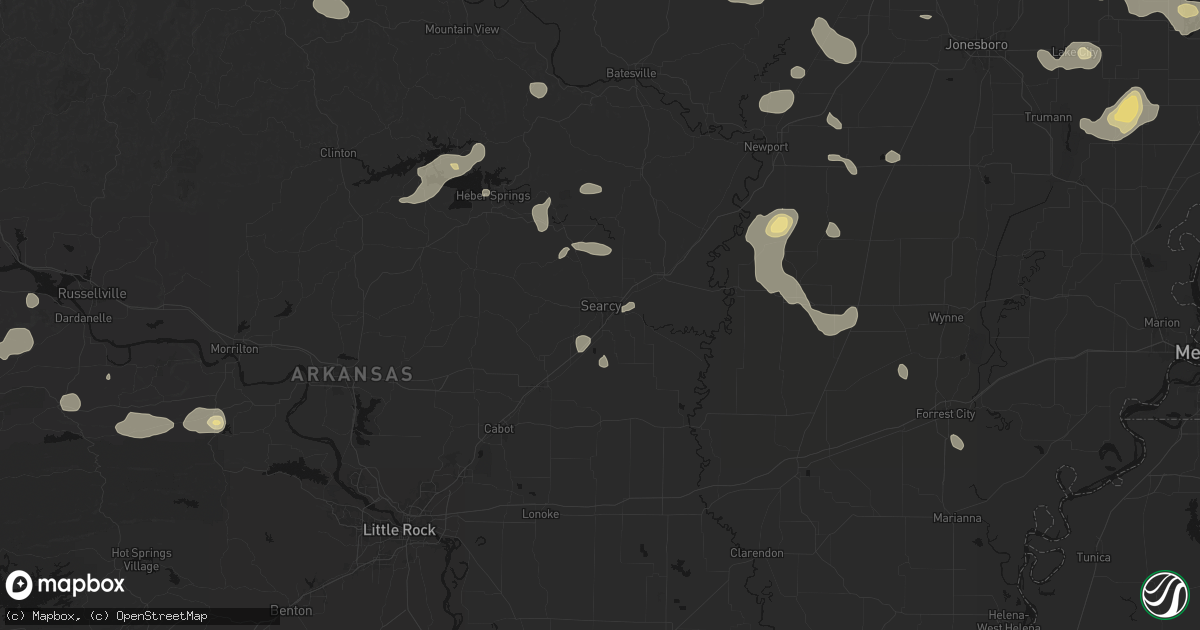 Hail map in Searcy, AR on July 11, 2026