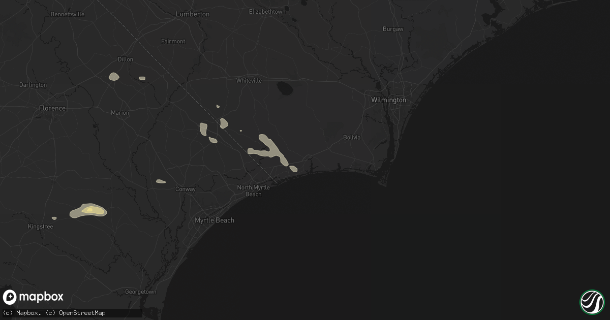 Hail map in Shallotte, NC on July 11, 2026