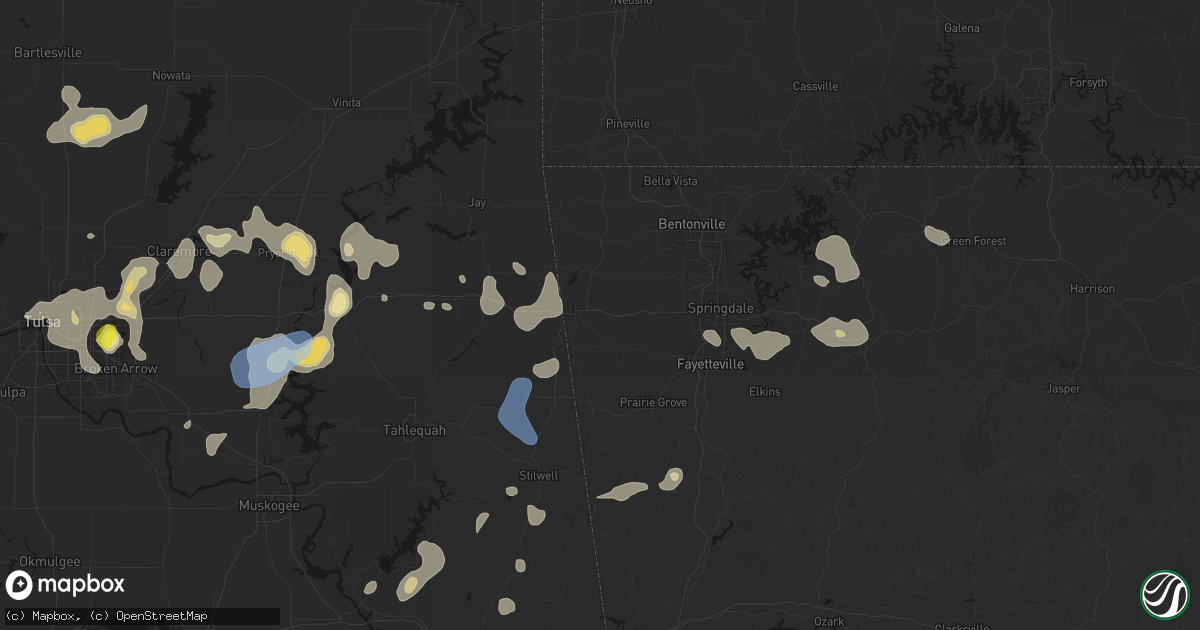 Hail map in Siloam Springs, AR on July 11, 2026