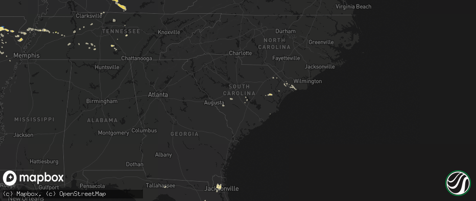 Hail map in South Carolina on July 11, 2026