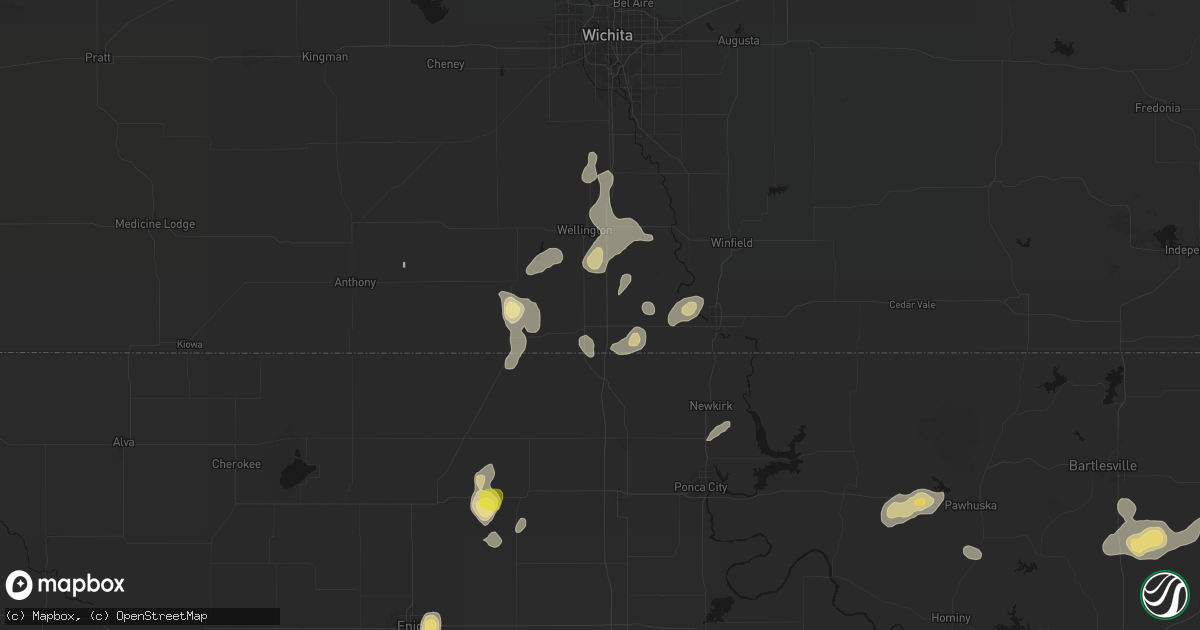 Hail map in South Haven, KS on July 11, 2026