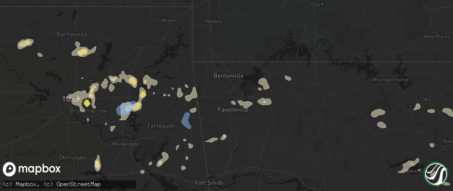 Hail map in Springdale, AR on July 11, 2026