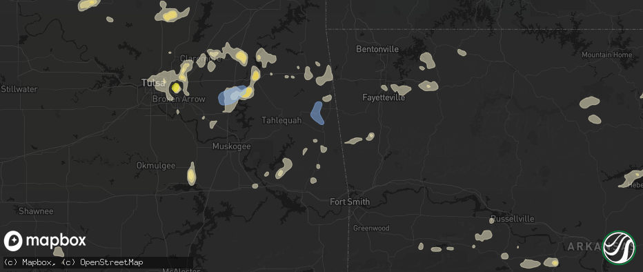 Hail map in Stilwell, OK on July 11, 2026