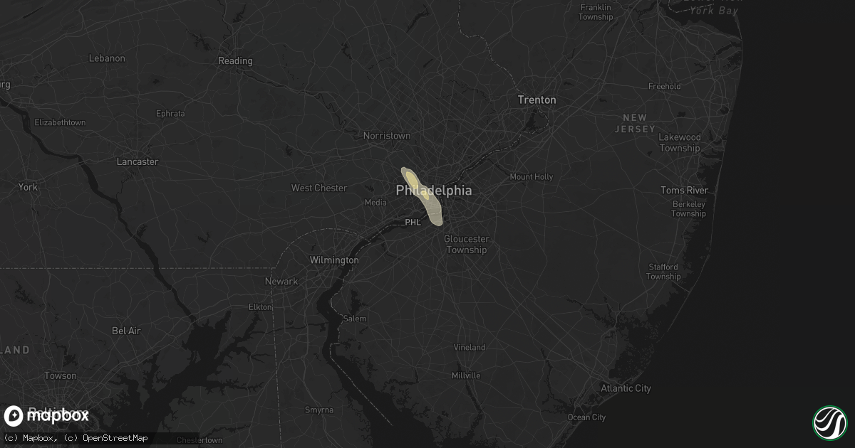 Hail map in Thorofare, NJ on July 11, 2026